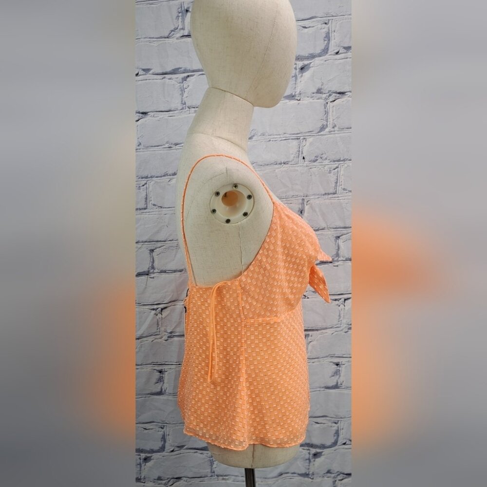 NWT Alice + Olivia Spaghetti Strap Tank Top with Tie Camisole Light Peach Large - Picture 7 of 13